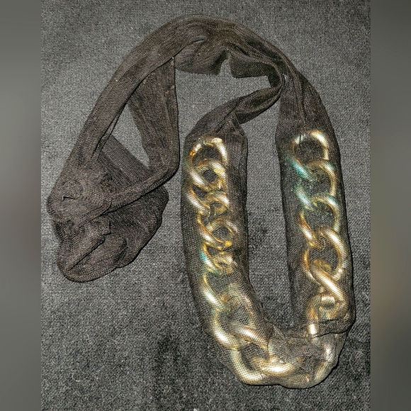 Gold & Black Mesh Necklace - Picture 1 of 1